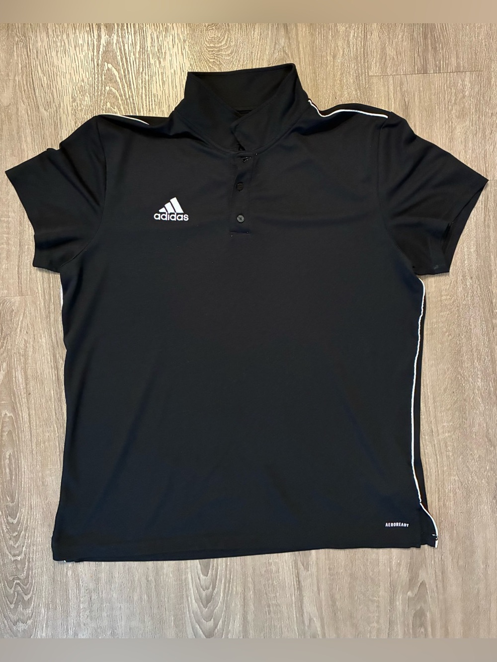 Adidas Aeroready Men’s Short-Sleeve Polo with White Stripe